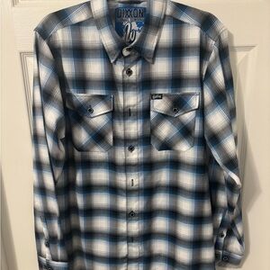 DIXXON Men's Black and Blue Checkered Shirt